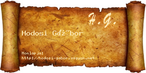 Hodosi Gábor névjegykártya