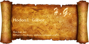 Hodosi Gábor névjegykártya